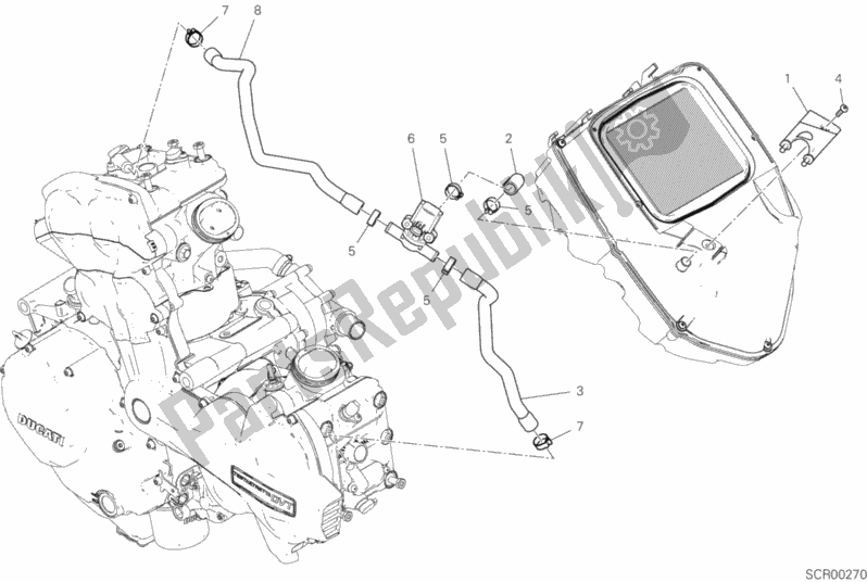 Todas las partes para Sistema De Aire Secundario de Ducati Multistrada 1260 ABS USA 2020